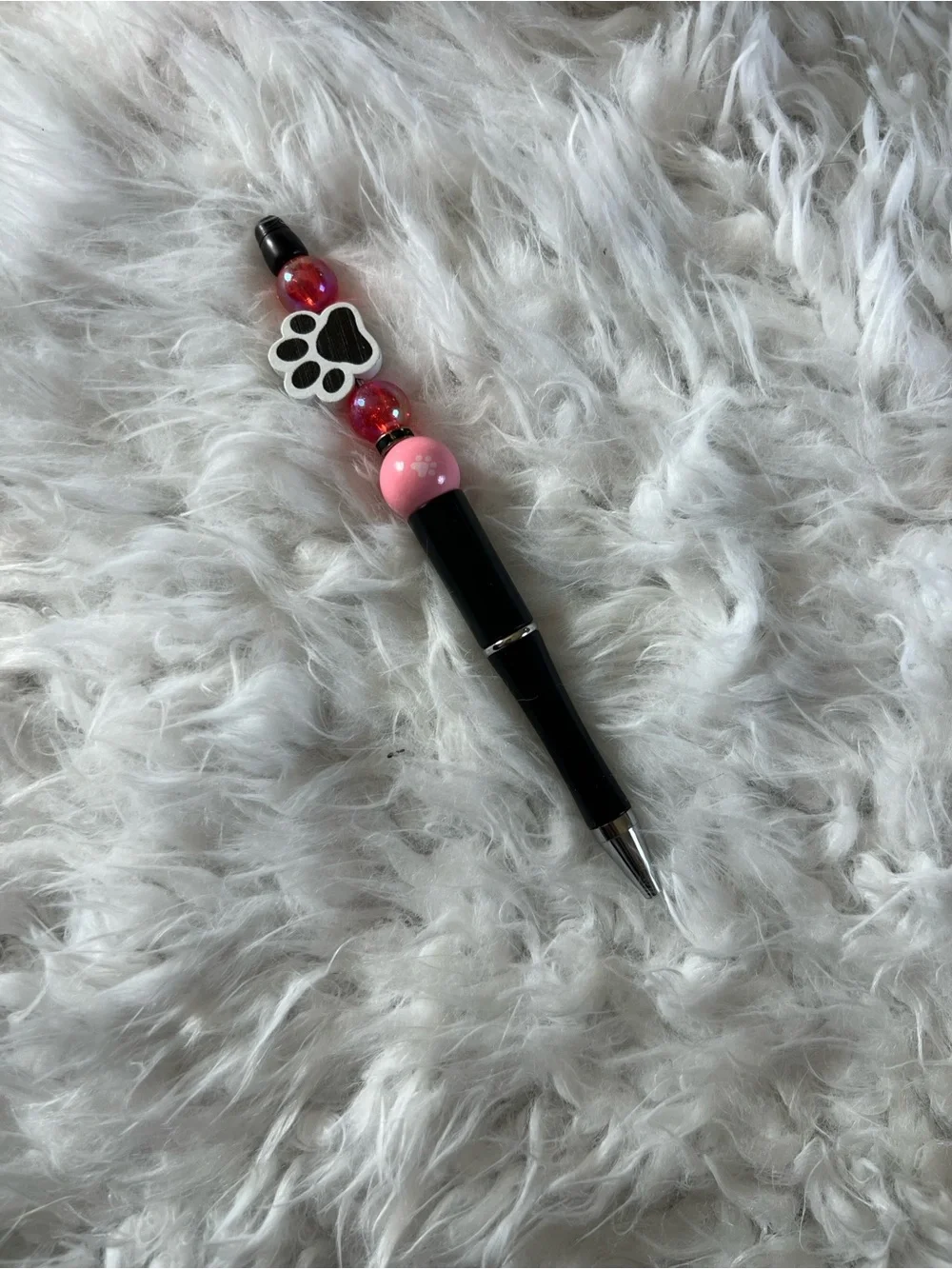 Paw-Top Ballpoint Pen - Black, Pink, Silver, Rose Gold - Cute Paw Print Design